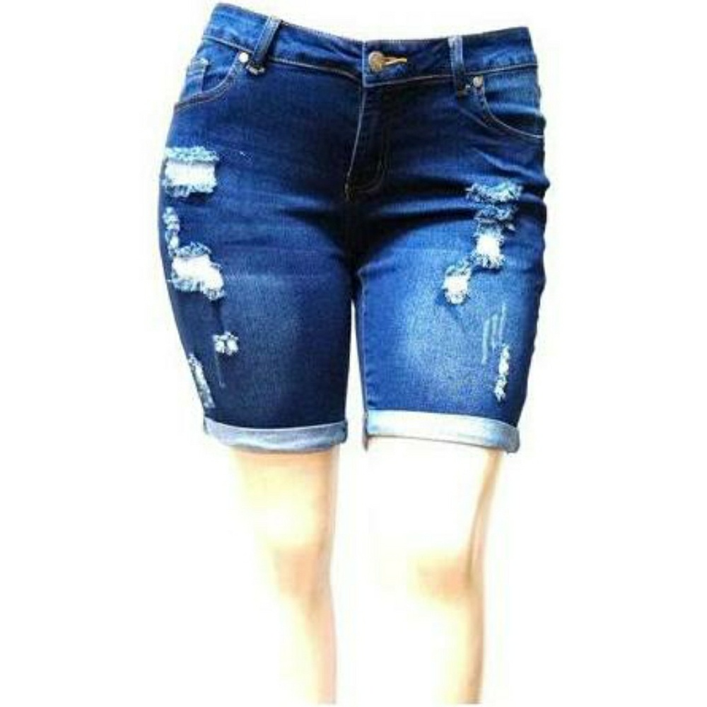 Distressed Denim Boyfriend Shorts